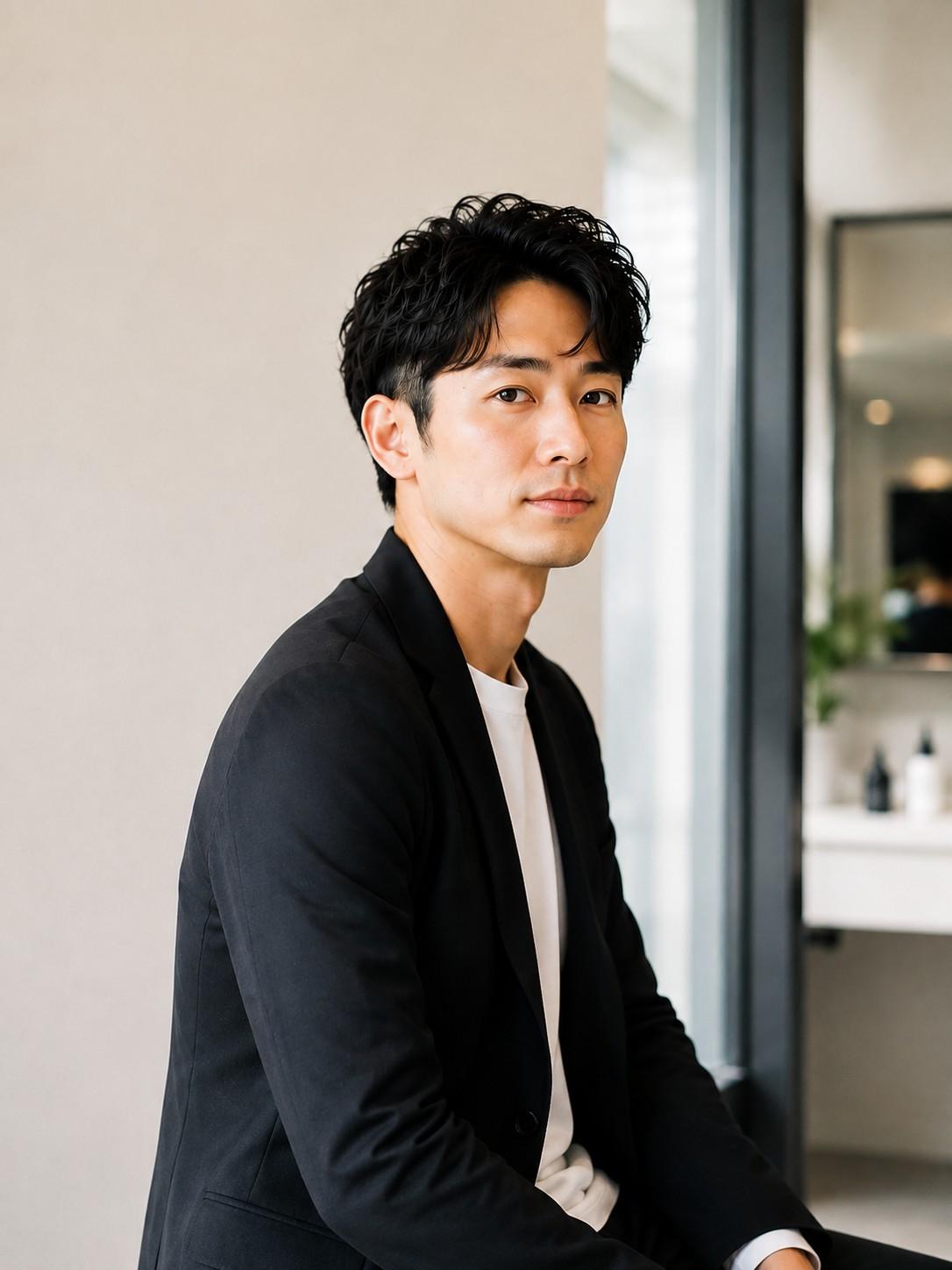 代々木・新宿のメンズサロンで身だしなみを整えた大人男性のブランドポートレート